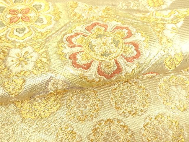 平和屋着物■六通柄袋帯 道長正倉院花文 金糸 引箔 正絹 逸品 DAAQ8363sf