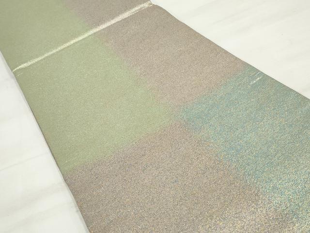 平和屋着物◎全通柄袋帯 霞文 引箔 正絹 逸品 DAAQ8638qa