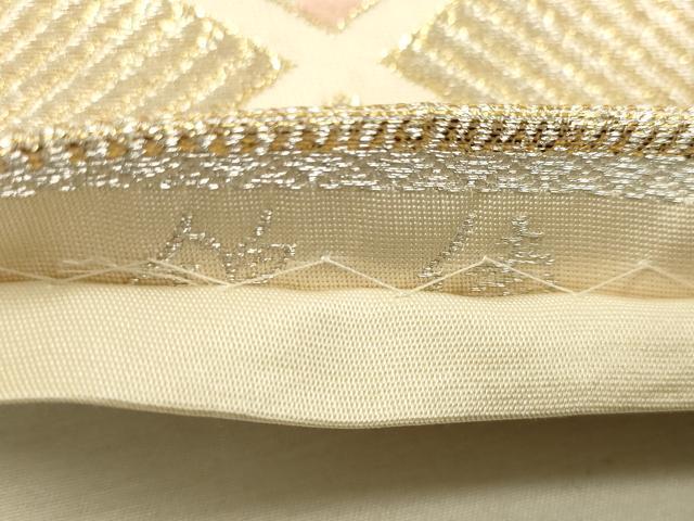 平和屋着物◎六通柄袋帯 松菱文 金銀糸 正絹 逸品 DAAQ9406bc