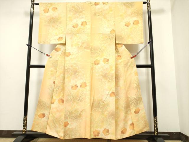 平和屋着物●上質な小紋 草花文 暈し染め 正絹 逸品 DAAR0159yyy