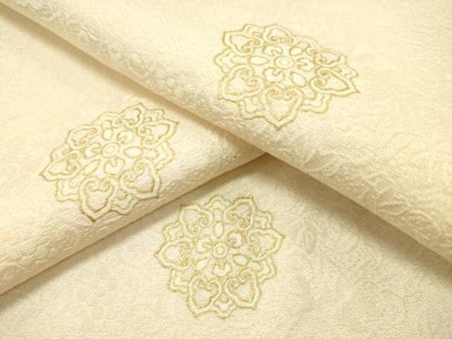 平和屋着物▽上質な小紋 単衣 舞花文 金彩 正絹 逸品 DAAR1263jm
