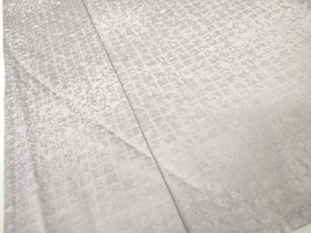 平和屋着物▽上質な色無地 単衣 格子地紋 白藤色 正絹 逸品 DAAR1310jm