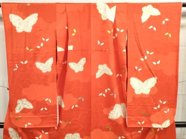平和屋着物∵女の子 十三参り 子供 祝着 絞り 舞蝶文 金銀彩 逸品 DAAR1351jm