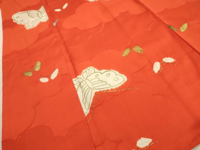 平和屋着物∵女の子 十三参り 子供 祝着 絞り 舞蝶文 金銀彩 逸品 DAAR1351jm
