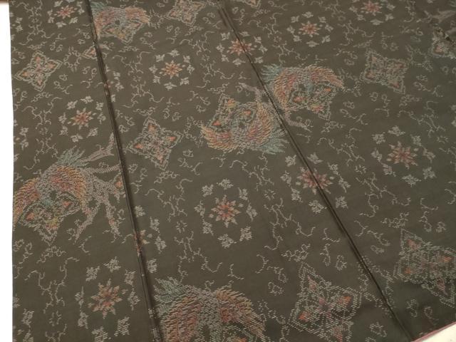 平和屋着物●本場大島紬 古代染色純泥染 鳳凰花文 証紙付き 正絹 逸品 DAAR4369tw