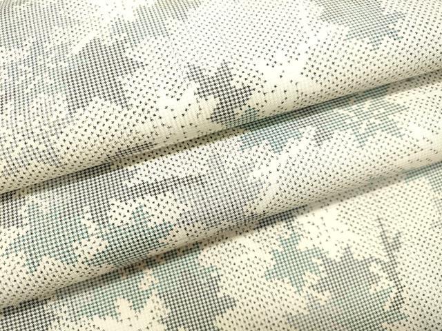 平和屋着物●本場大島紬 白大島 7マルキ 枝葉文 正絹 逸品 DAAR4508tw
