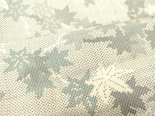 平和屋着物●本場大島紬 白大島 7マルキ 枝葉文 正絹 逸品 DAAR4508tw