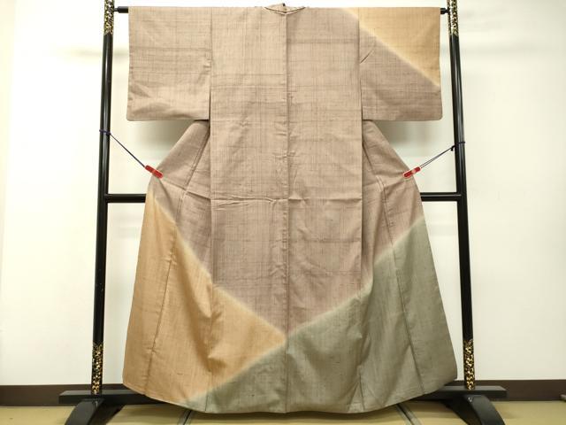 平和屋着物●訪問着 紬 霞文 暈し染め 正絹 逸品 DAAR4511tw