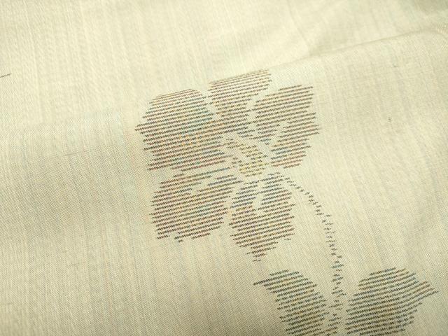 平和屋着物●本場大島紬 白大島 草花文 正絹 逸品 DAAR4520tw