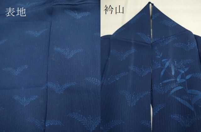 平和屋着物▽上質な小紋 単衣 草葉文 正絹 逸品 DAAR5511du