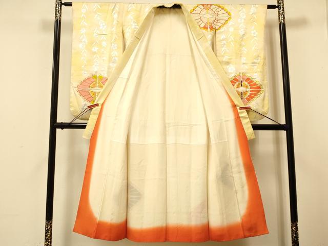 平和屋着物∵女の子 十三参り 子供 駒刺繍 双蝶花文 暈し染め 金銀彩 逸品 DAAR6375ma