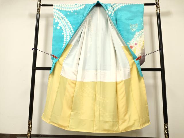平和屋着物∵女の子 十三参り 子供 祝着・袋帯セット 絞り 辻が花 舞蝶文 暈し染め 金彩 逸品 DAAR6462ma