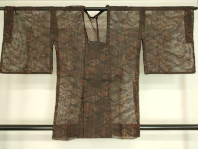 平和屋着物▽道行コート スリーシーズン 春夏秋 塵除け 菱文 正絹 逸品 DAAS0057az