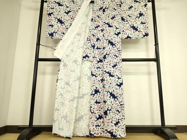 平和屋着物▽上質な小紋 単衣 花尽くし 正絹 逸品 DAAS0062az