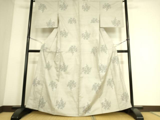 平和屋着物▽本場大島紬 白大島 単衣 色紙花文 正絹 逸品 DAAS0064az