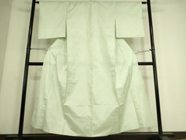 平和屋着物▽本場大島紬 白大島 単衣 菱繋ぎ 正絹 逸品 DAAS0073az