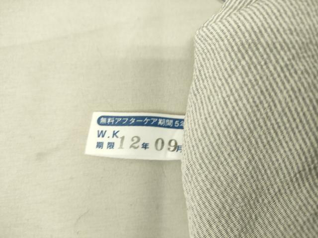 平和屋着物▽江戸小紋 単衣 万筋 濃鼠色×白鼠色 正絹 逸品 DAAS0074az