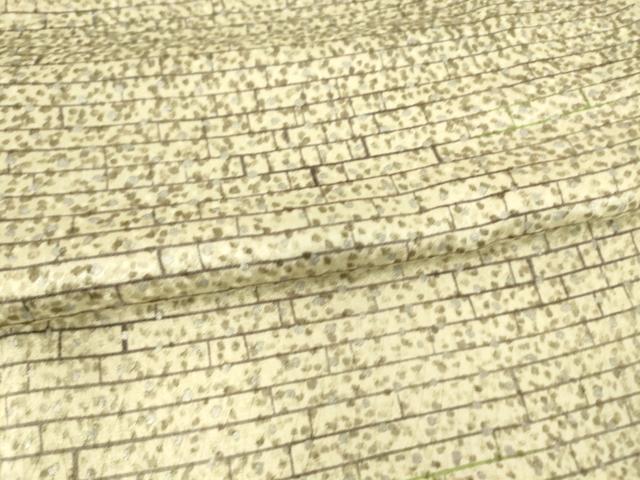 平和屋着物▽上質な小紋 単衣 石畳文 銀彩 鈴乃屋扱い 正絹 逸品 DAAS0077az