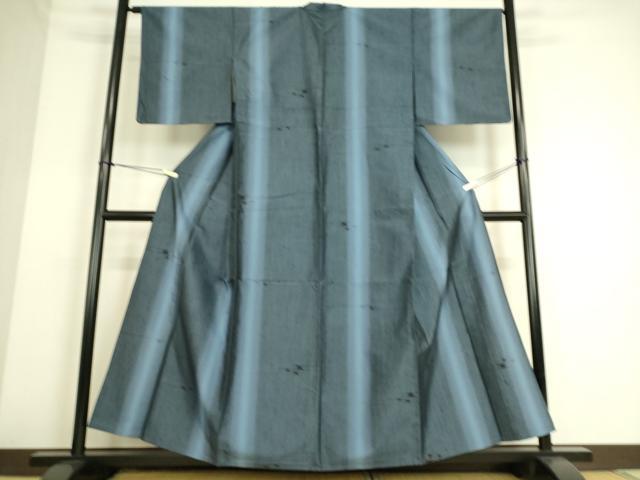 平和屋着物▽上質な紬 単衣 横段絣文 正絹 逸品 DAAS0090az