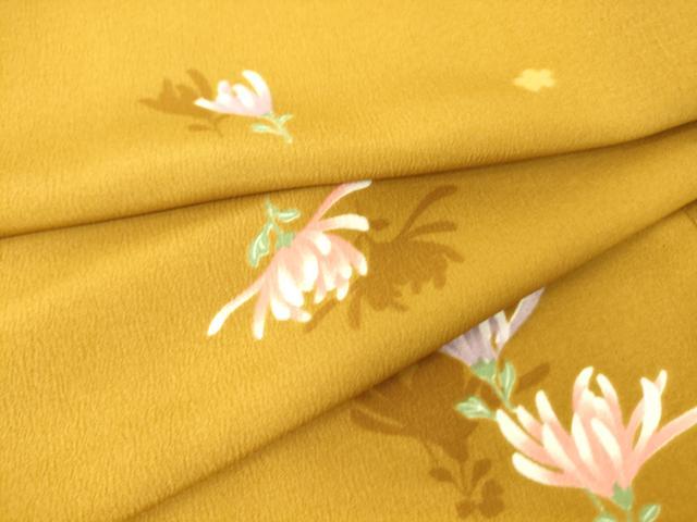 平和屋着物▽小紋 単衣 舞花文 洗える着物 DAAS0095az