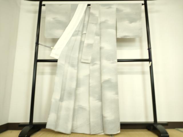 平和屋着物▽上質な小紋 単衣 流水地紋 暈し染め 正絹 逸品 未使用 DAAS0097az