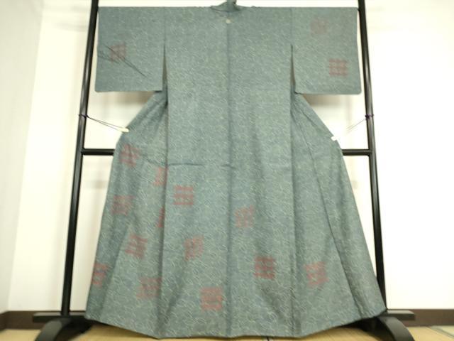 平和屋着物▽訪問着 紬地 単衣 舞花文 正絹 逸品 DAAS0131az