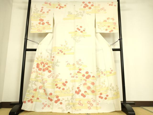 平和屋着物▽訪問着 単衣 霞吉祥花文 金彩 正絹 逸品 DAAS0137az