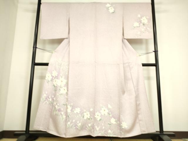 平和屋着物▽訪問着 単衣 草花文 手描き 正絹 逸品 DAAS0154az