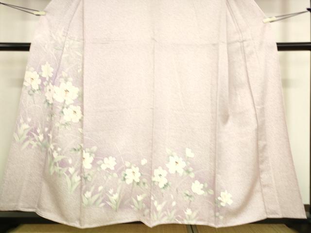平和屋着物▽訪問着 単衣 草花文 手描き 正絹 逸品 DAAS0154az