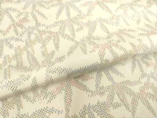 平和屋着物▽上質な紬 単衣 笹文 正絹 逸品 DAAS0163az