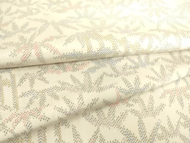 平和屋着物▽上質な紬 単衣 笹文 正絹 逸品 DAAS0163az