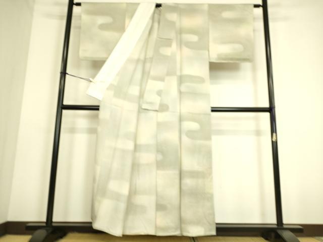 平和屋着物▽上質な小紋 単衣 エ霞文 暈し染め 正絹 逸品 未使用 DAAS0164az