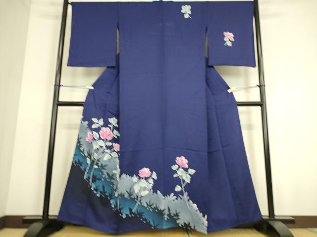 平和屋着物▽訪問着 単衣 草花シルエット 正絹 逸品 DAAS0171az
