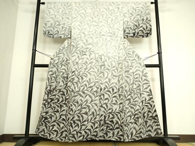平和屋着物▽訪問着 単衣 草葉文 暈し染め 正絹 逸品 DAAS0176az