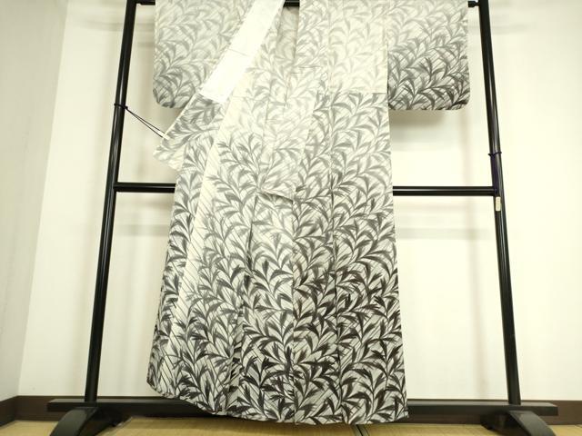 平和屋着物▽訪問着 単衣 草葉文 暈し染め 正絹 逸品 DAAS0176az