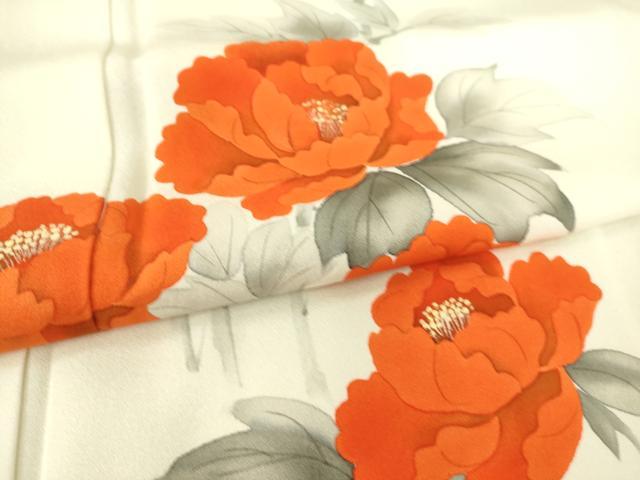 平和屋着物▽訪問着 単衣 牡丹文 手描き 正絹 逸品 DAAS0187az