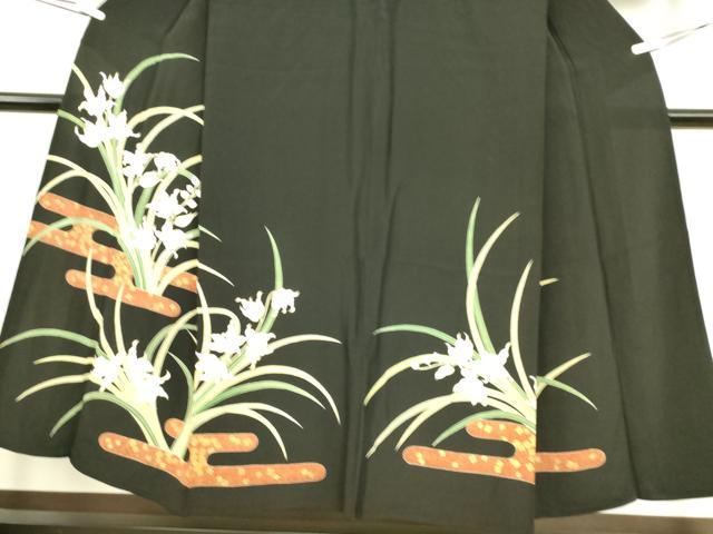 平和屋着物▽豪華黒留袖 単衣 友禅 霞花文 金彩 正絹 逸品 DAAS0195az