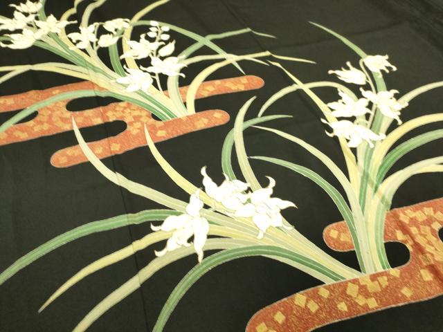 平和屋着物▽豪華黒留袖 単衣 友禅 霞花文 金彩 正絹 逸品 DAAS0195az
