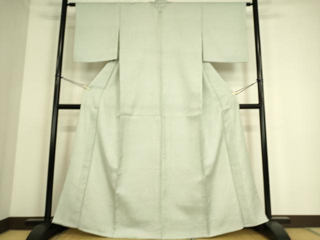 平和屋着物▽上質な色無地 結幡 単衣 千草鼠色 正絹 逸品 DAAS0222az