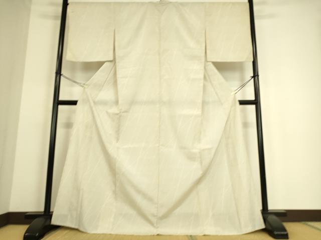 平和屋着物▽本塩沢 単衣 斜縞 110亀甲 正絹 逸品 DAAS0233az