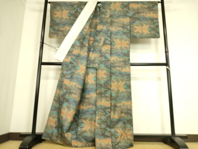 平和屋着物▽本場大島紬 単衣 7マルキ 霞文 正絹 逸品 DAAS0235az