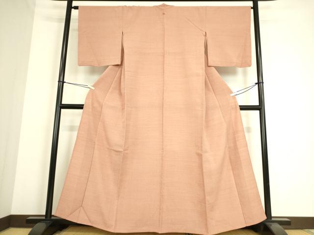 平和屋着物▽上質な紬 単衣 ときがら茶色 正絹 逸品 DAAS0257az