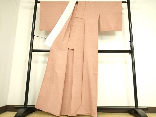 平和屋着物▽上質な紬 単衣 ときがら茶色 正絹 逸品 DAAS0257az