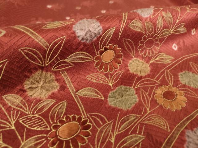 平和屋着物▽訪問着 単衣 刺繍 絞り 籬花文 金彩 正絹 逸品 DAAS0261az