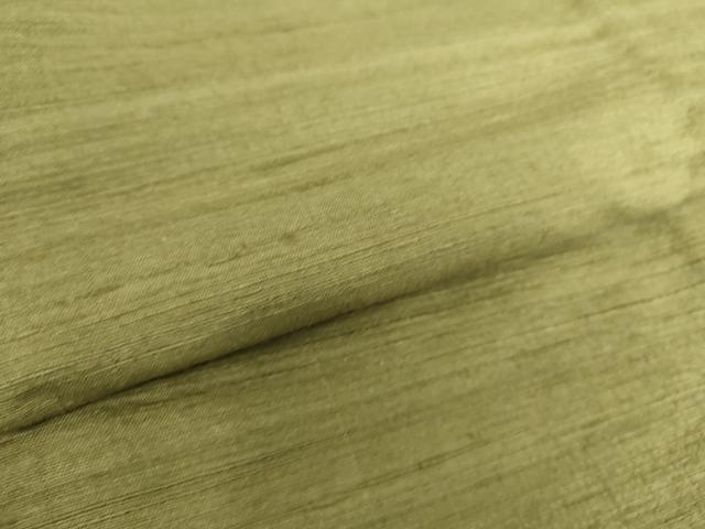 平和屋着物▽男性 紬 単衣 鶸茶色 正絹 逸品 DAAS0270az