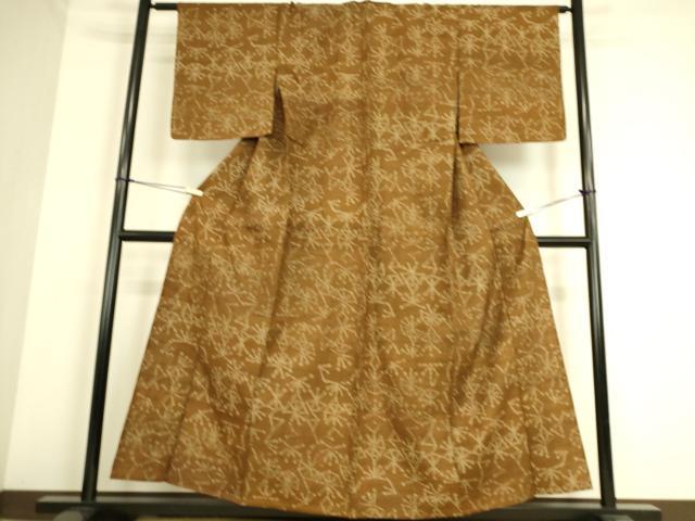 平和屋着物▽上質な紬 単衣 舞花文 正絹 逸品 DAAS0273az