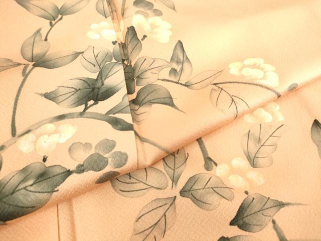 平和屋着物▽訪問着 単衣 枝花文 手描き 正絹 逸品 DAAS0277az