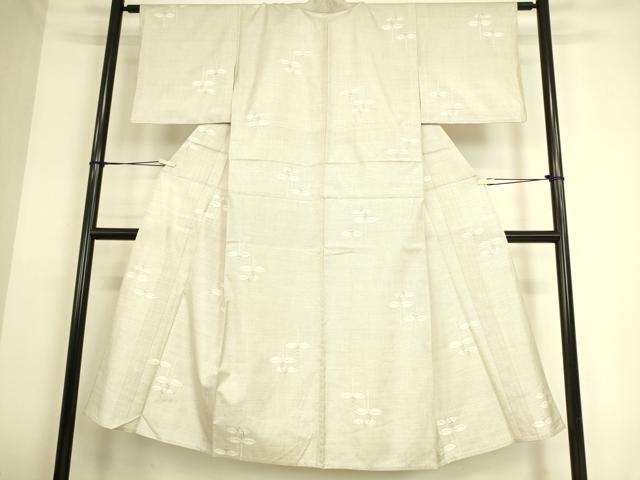 平和屋着物▽本場大島紬 白大島 単衣 9マルキ 草花文 正絹 逸品 未使用 DAAS0297az