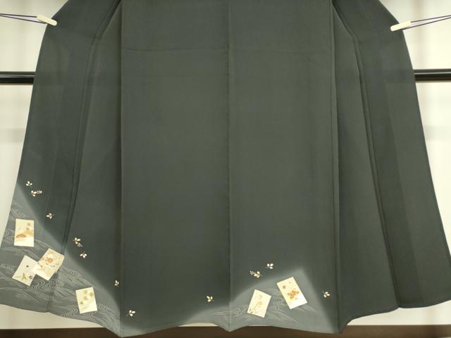 平和屋着物▽訪問着 単衣 色紙花文 暈し染め 金彩 正絹 逸品 DAAS0301az