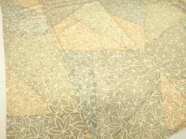 平和屋着物▽上質な小紋 単衣 楓文 正絹 逸品 DAAS0319az